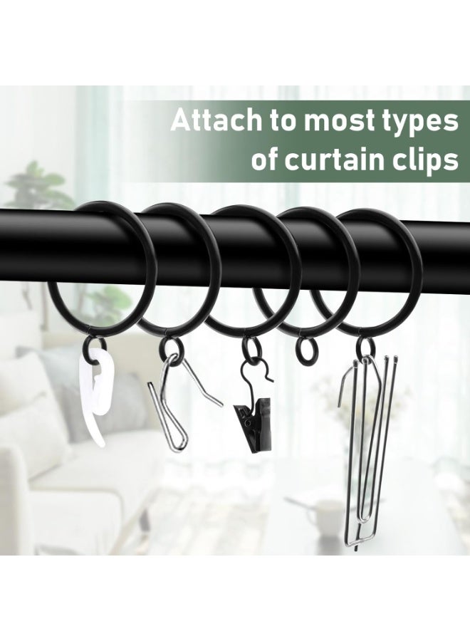 50 Pack Metal Curtain Rings - 38mm Black Pole Rings for 35mm Curtain Poles, Drapery Sliding Eyelet Hanging Rings, Shower - Image 3